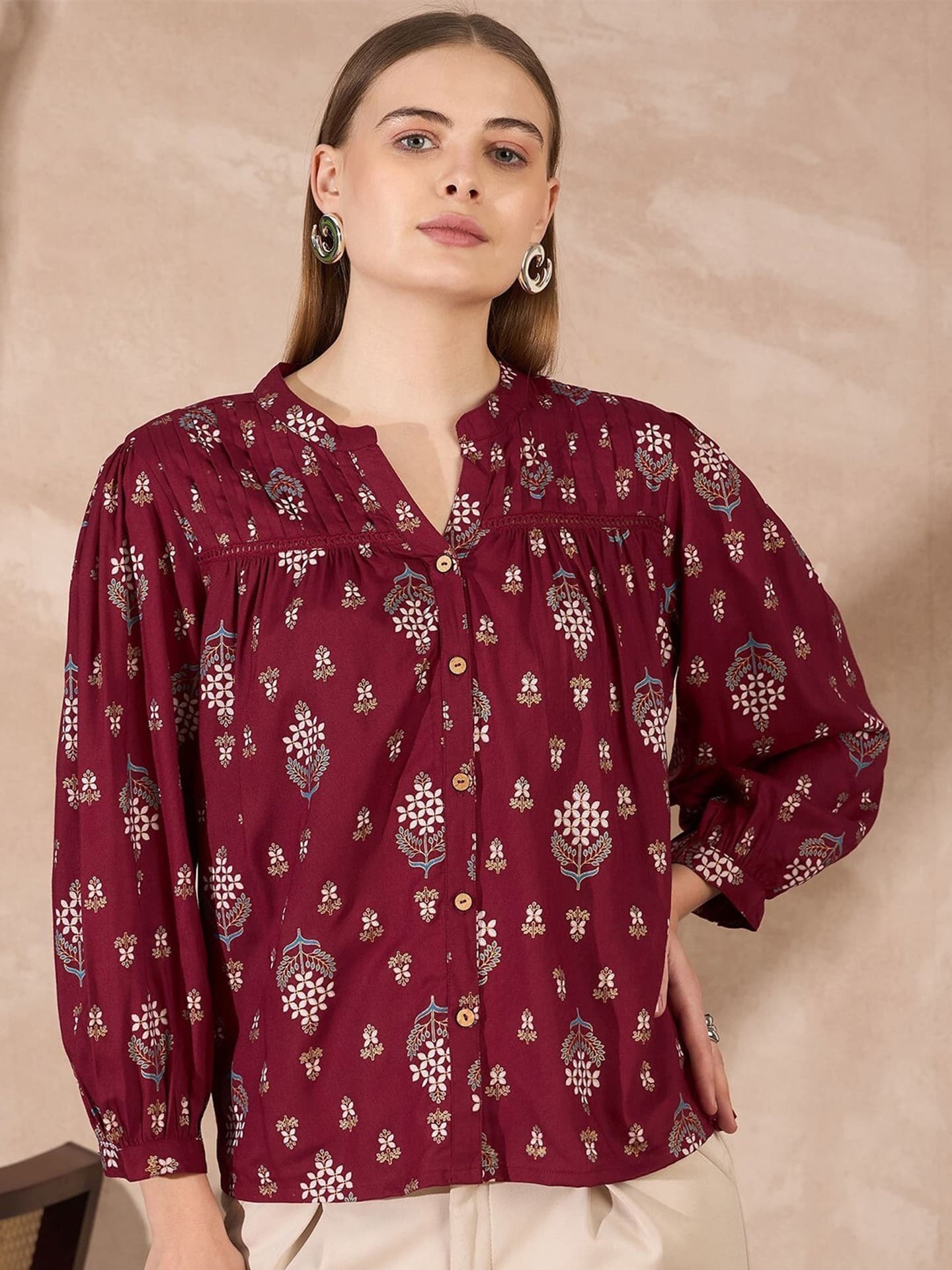 Casual Regular Sleeves Printed Women Multicolor Top