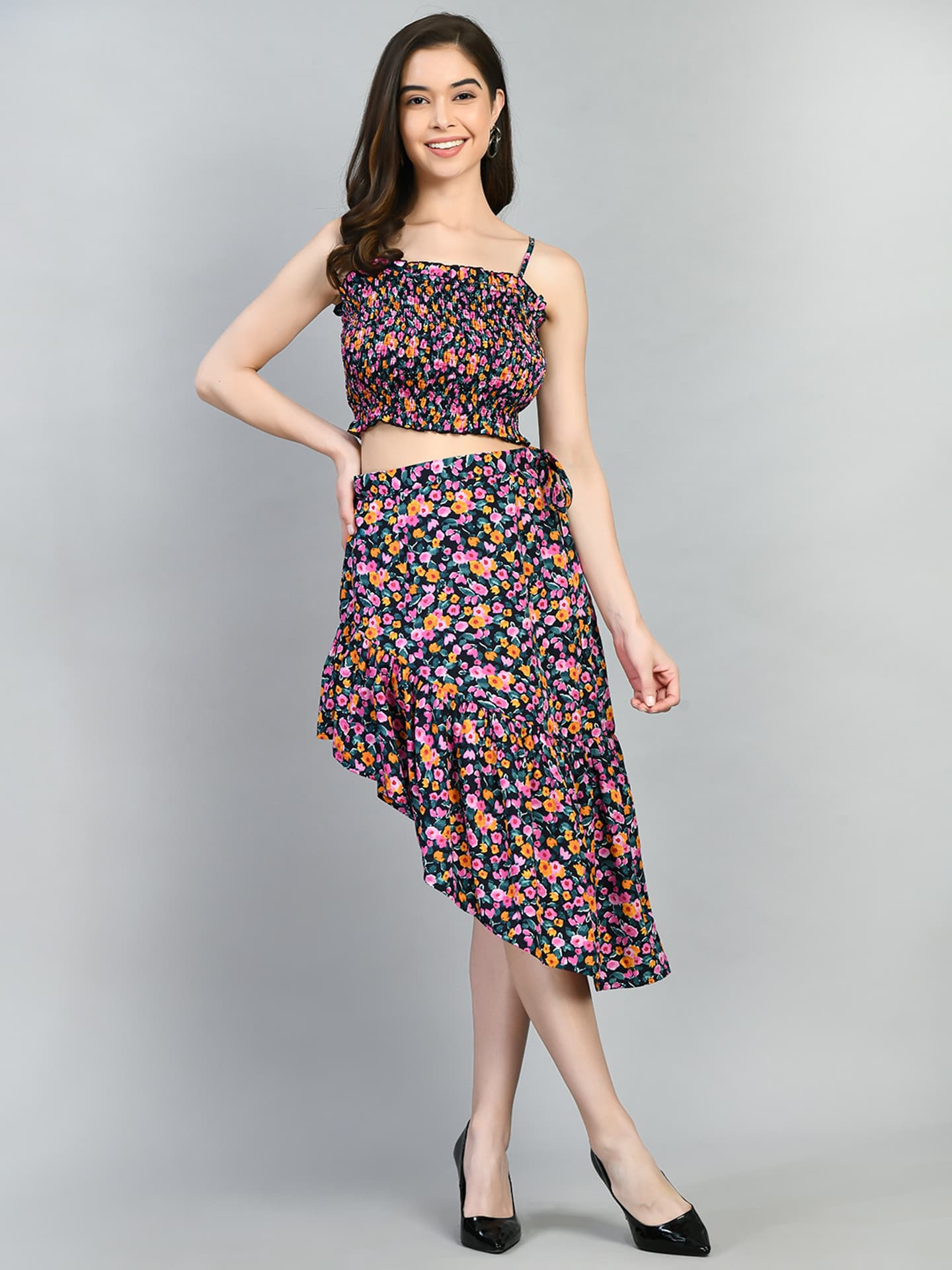 Women Two Piece Dress Multicolor Midi/Calf Length Dress