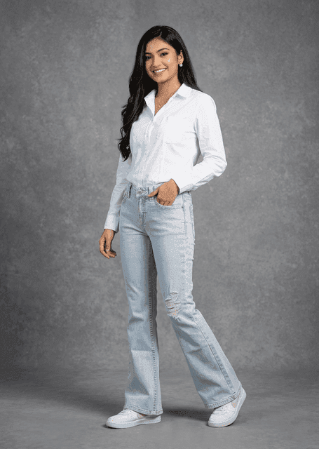 Low waist bootcut stitch jeans